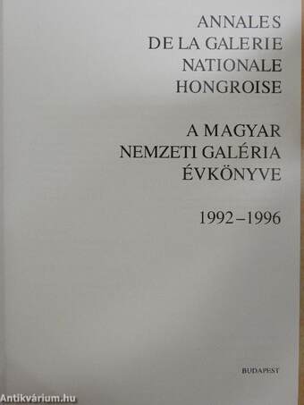 A Magyar Nemzeti Galéria Évkönyve 1992-1996