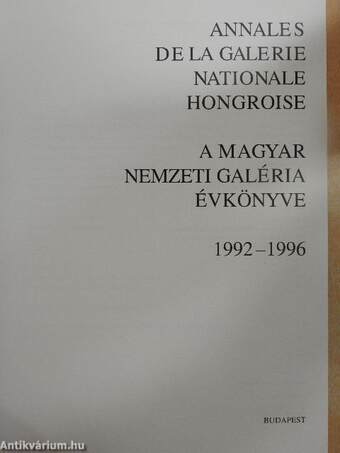 A Magyar Nemzeti Galéria Évkönyve 1992-1996