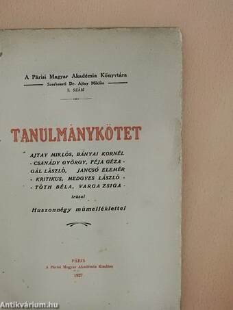 Tanulmánykötet