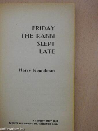 Friday the Rabbi Slept Late