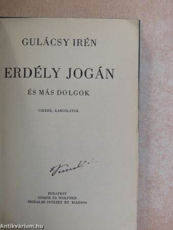 Erdély jogán és más dolgok