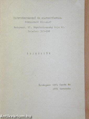 Árjegyzék - Ültetvénytervező és Szaporítóanyagforgalmazó Vállalat