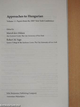 Approaches to Hungarian Volume 11