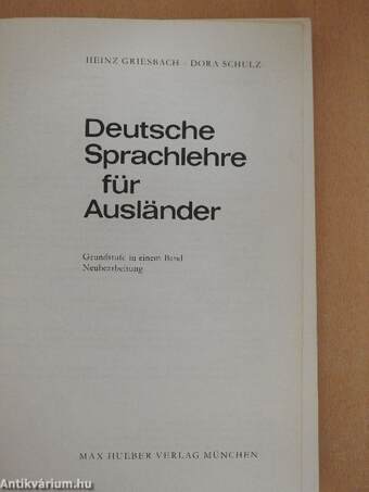 Deutsche Sprachlehre für Ausländer - Grundstufe