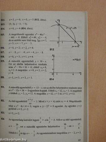 Összefoglaló feladatgyűjtemény matematikából - Megoldások I.