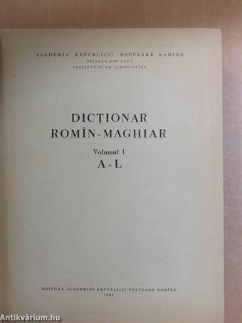 Dictionar romin-maghiar I-II.