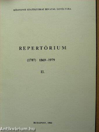 Repertórium (1787) 1869-1979 II.