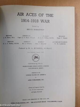 Air Aces of the 1914-1918 War