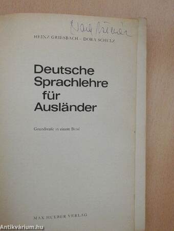 Deutsche Sprachlehre für Ausländer - Grundstufe