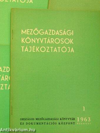 Mezőgazdasági Könyvtárosok Tájékoztatója 1963/1-4.