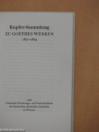Kupfer-Sammlung zu Goethes Werken