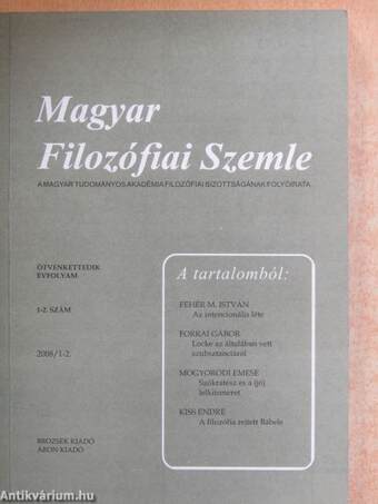 Magyar Filozófiai Szemle 2008/1-2.