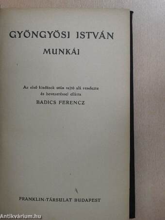 Gyöngyösi István munkái