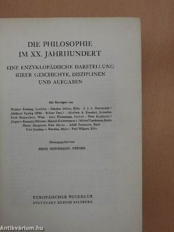 Die Philosophie im XX. Jahrhundert