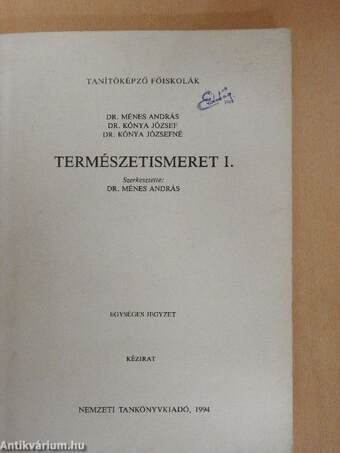 Természetismeret I.