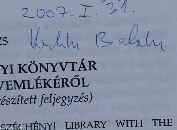 Az Országos Széchényi Könyvtár MNy 64. jelzetű nyelvemlékéről (dedikált példány)