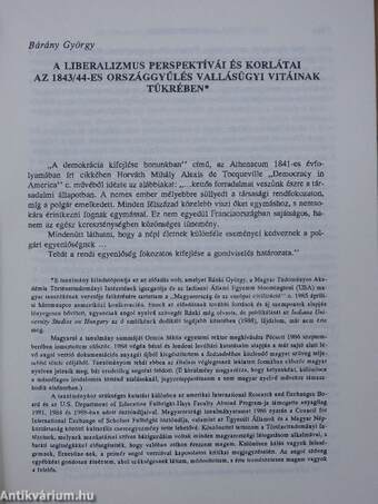 A liberalizmus perspektívái és korlátai az 1843/44-es országgyűlés vallásügyi vitáinak tükrében (dedikált példány)