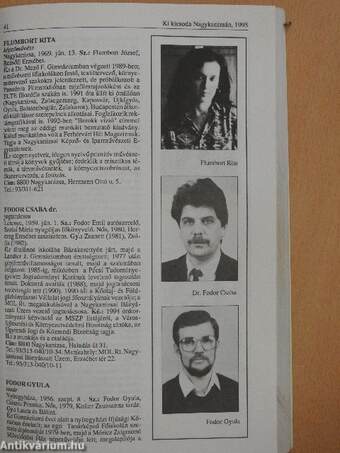 Ki kicsoda Nagykanizsán? 1995