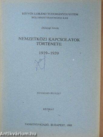 Nemzetközi kapcsolatok története 1919-1939