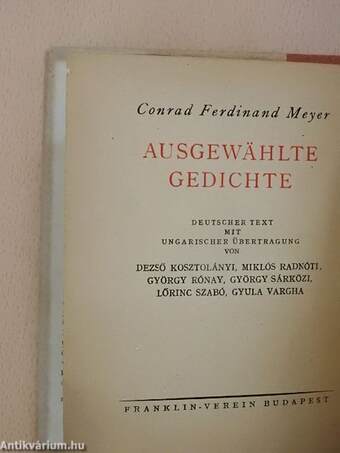 Conrad Ferdinand Meyer válogatott versei