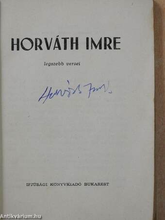 Horváth Imre legszebb versei (aláírt példány)