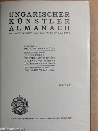 Ungarischer Künstler Almanach