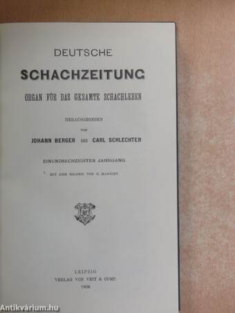 Deutsche Schachzeitung 1906. januar-dezember