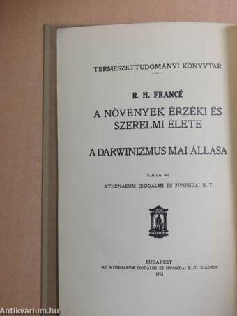 A növények érzéki és szerelmi élete/A darwinizmus mai állása