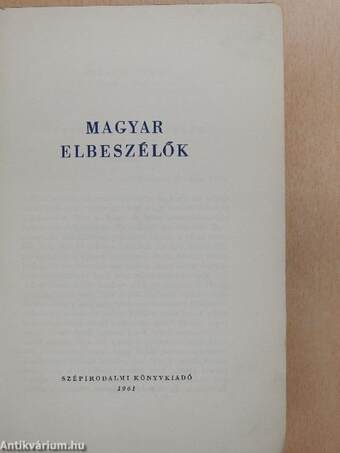 Magyar elbeszélők I. 