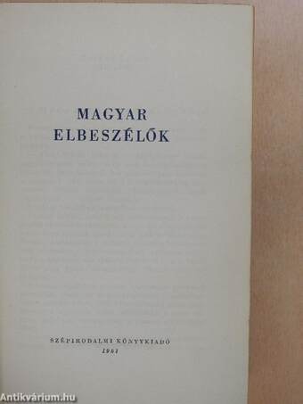 Magyar elbeszélők II.