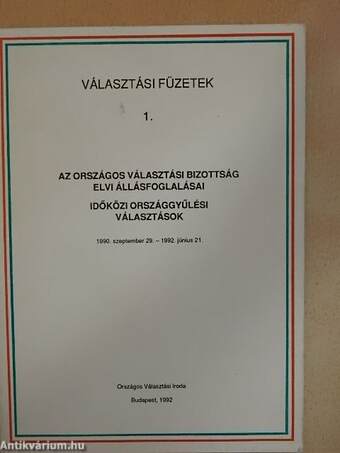 Az Országos Választási Bizottság elvi állásfoglalásai/Időközi országgyűlési választások