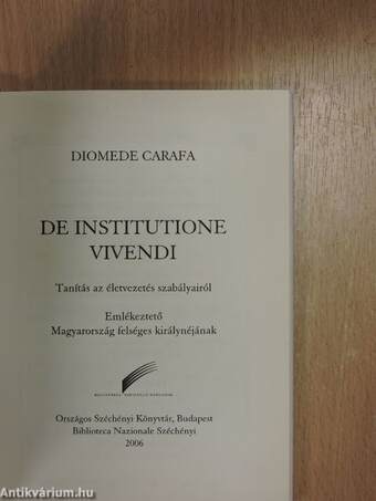 De institutione vivendi