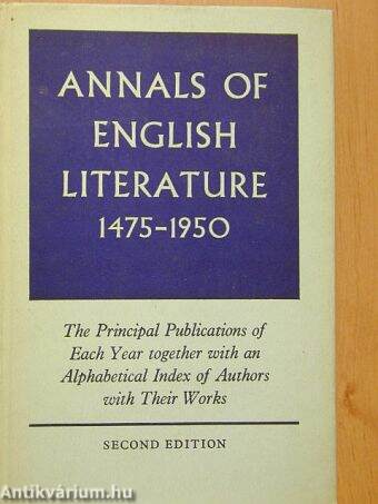 Annals of English Literature 1475-1950