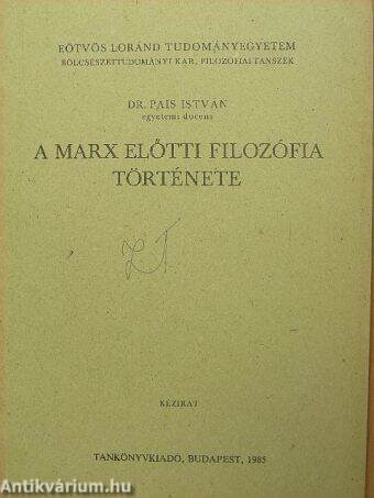 A Marx előtti filozófia története