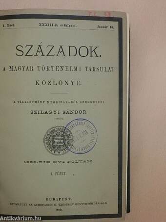 Századok 1899/1-10.