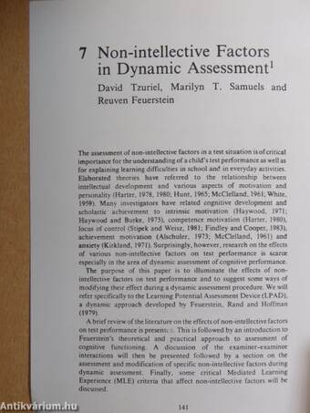 Non-intellective Factors in Dynamic Assessment