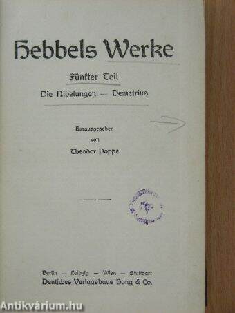 Hebbels Werke 5.