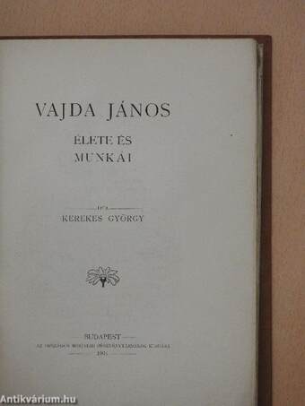 Vajda János élete és munkái