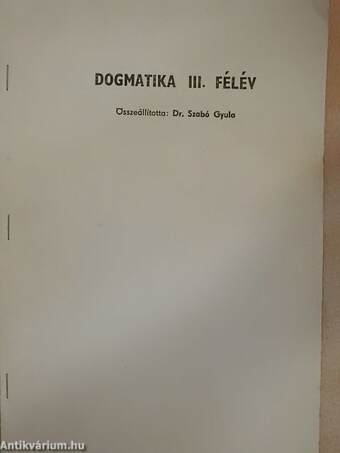 Dogmatika III. félév