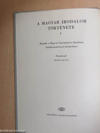 A magyar irodalom története 1-6.