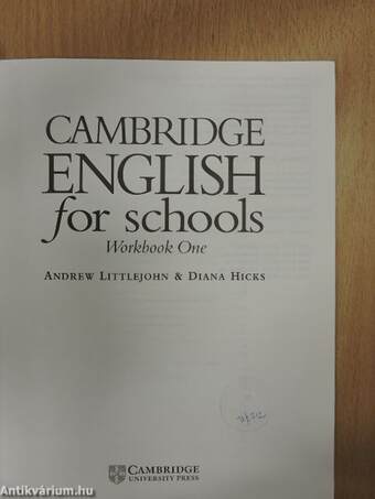 Cambridge English for schools - Workbook One