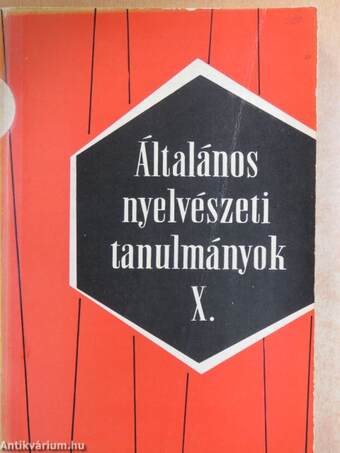 Általános Nyelvészeti Tanulmányok X.