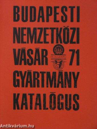 Budapesti Nemzetközi Vásár gyártmánykatalógus 1971