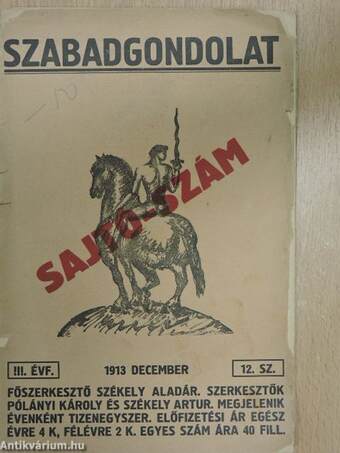 Szabadgondolat 1913. december (rossz állapotú)