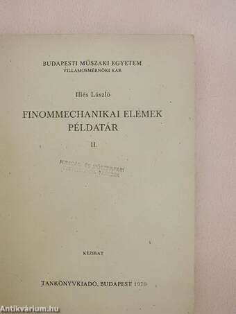 Finommechanikai elemek példatár II.
