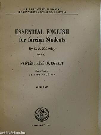 Essential English for Foreign Students 1.