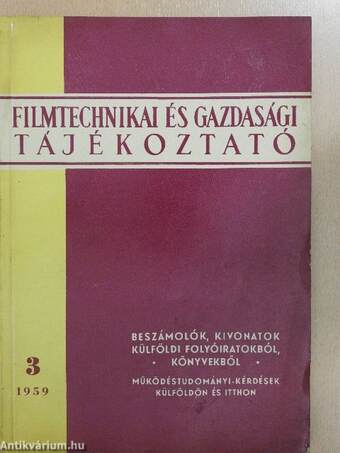 Filmtechnikai és gazdasági tájékoztató 1959/3.