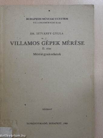 Villamos gépek mérése II.