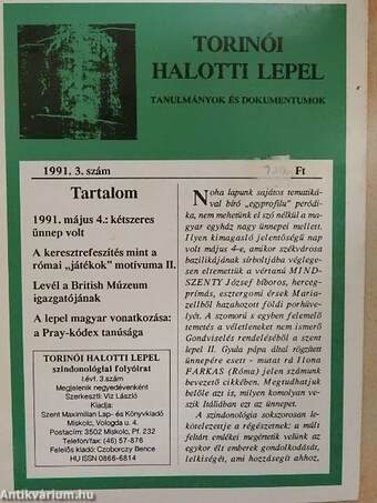 Torinói halotti lepel 1991/3.