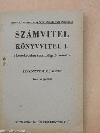 Számvitel - Könyvvitel I.